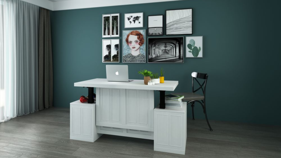 The Ultimate Home Office Glow Up with a Sit and Stand Desk from Wall Beds n More